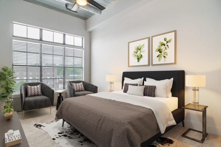Large bedrooms at our luxury apartments in Dunwoody, GA.