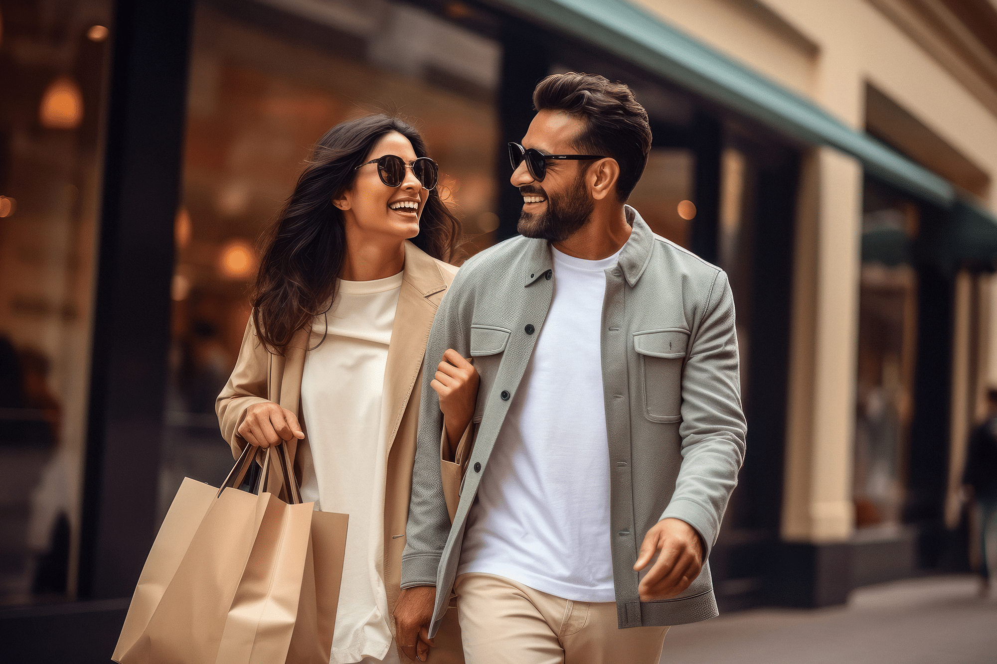 A couple shopping in Dunwoody, GA.